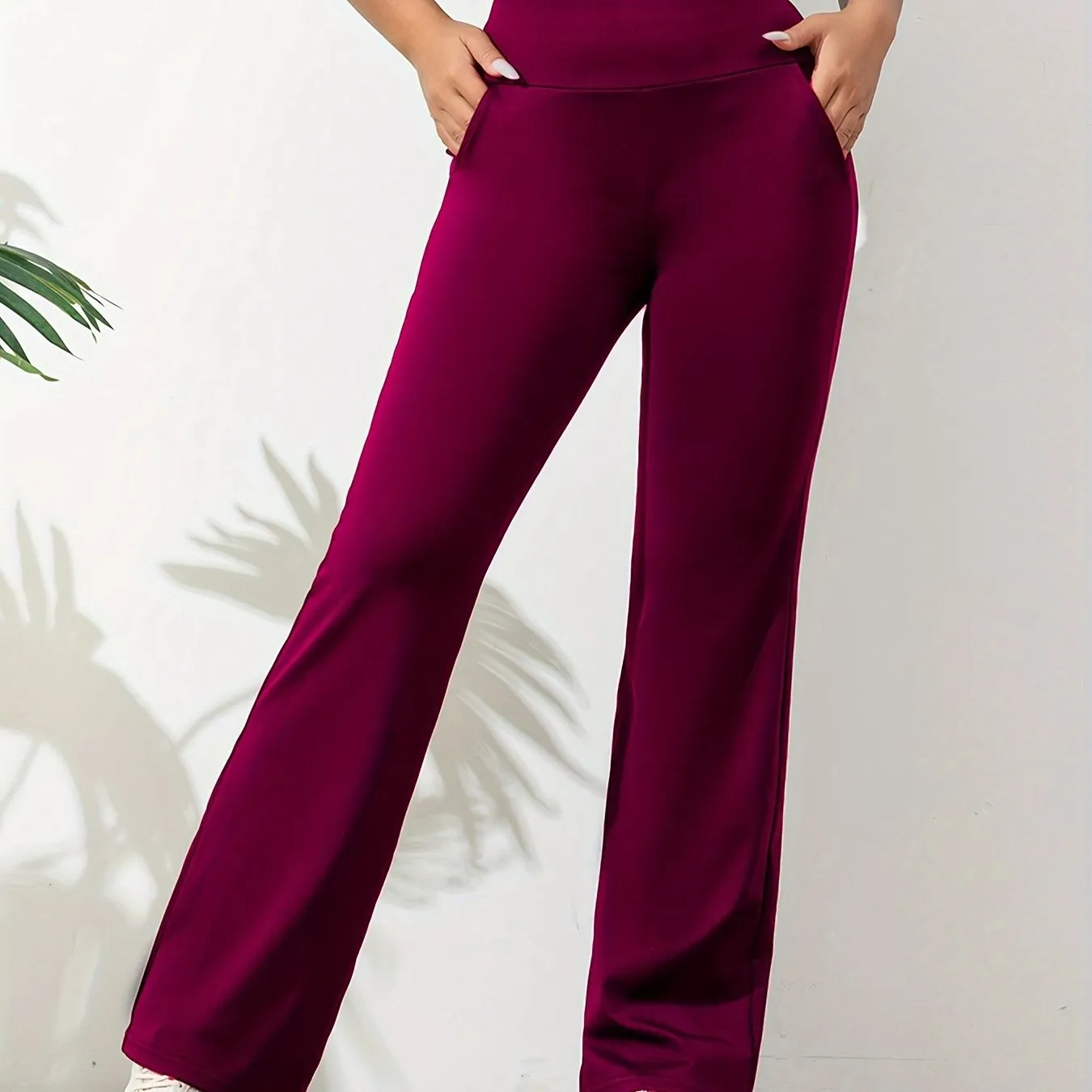 xieyinshe  Solid Color Casual Yoga Pants, High Elastic Running Fitness Workout Quick Drying Pants, Women's Activewear