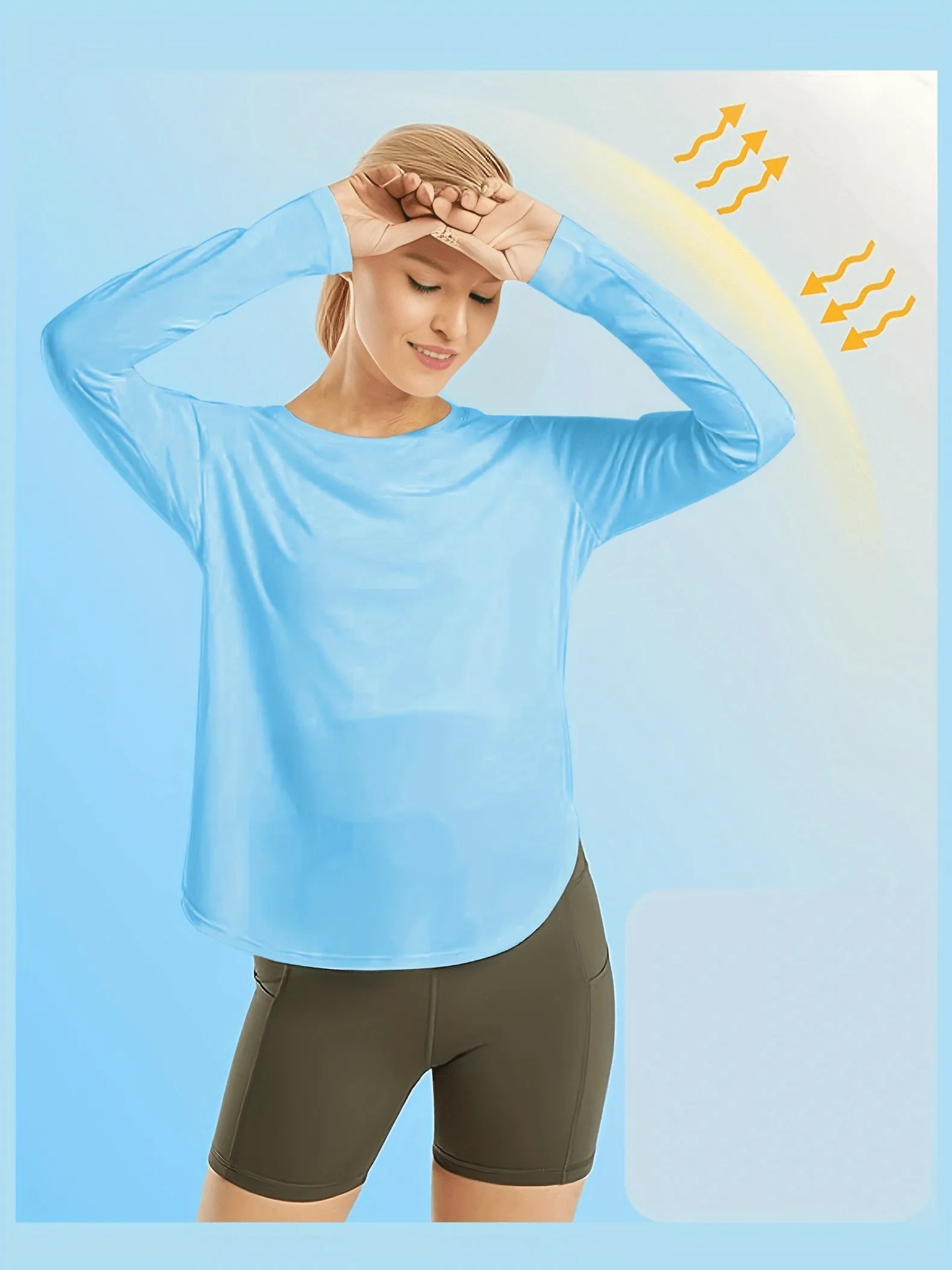 xieyinshe Solid Loose Casual Long-sleeved T-shirt, Sports Fitness Yoga Running Top, Women's Clothing