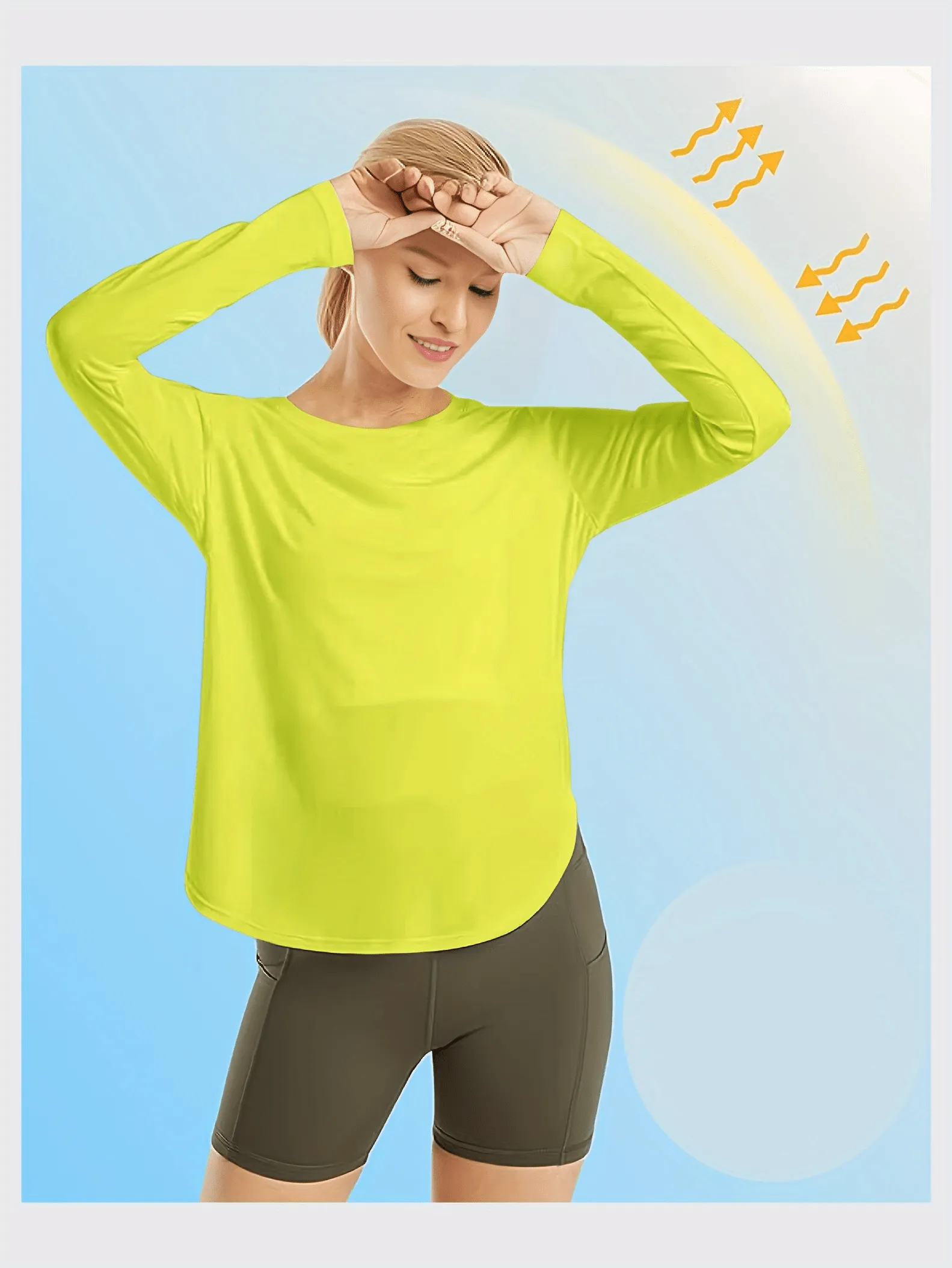 xieyinshe Solid Loose Casual Long-sleeved T-shirt, Sports Fitness Yoga Running Top, Women's Clothing